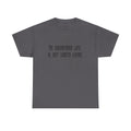 Graphic Tee — “An Unexamined Life Is Not Worth Living” with Gothic Tribal Back Design