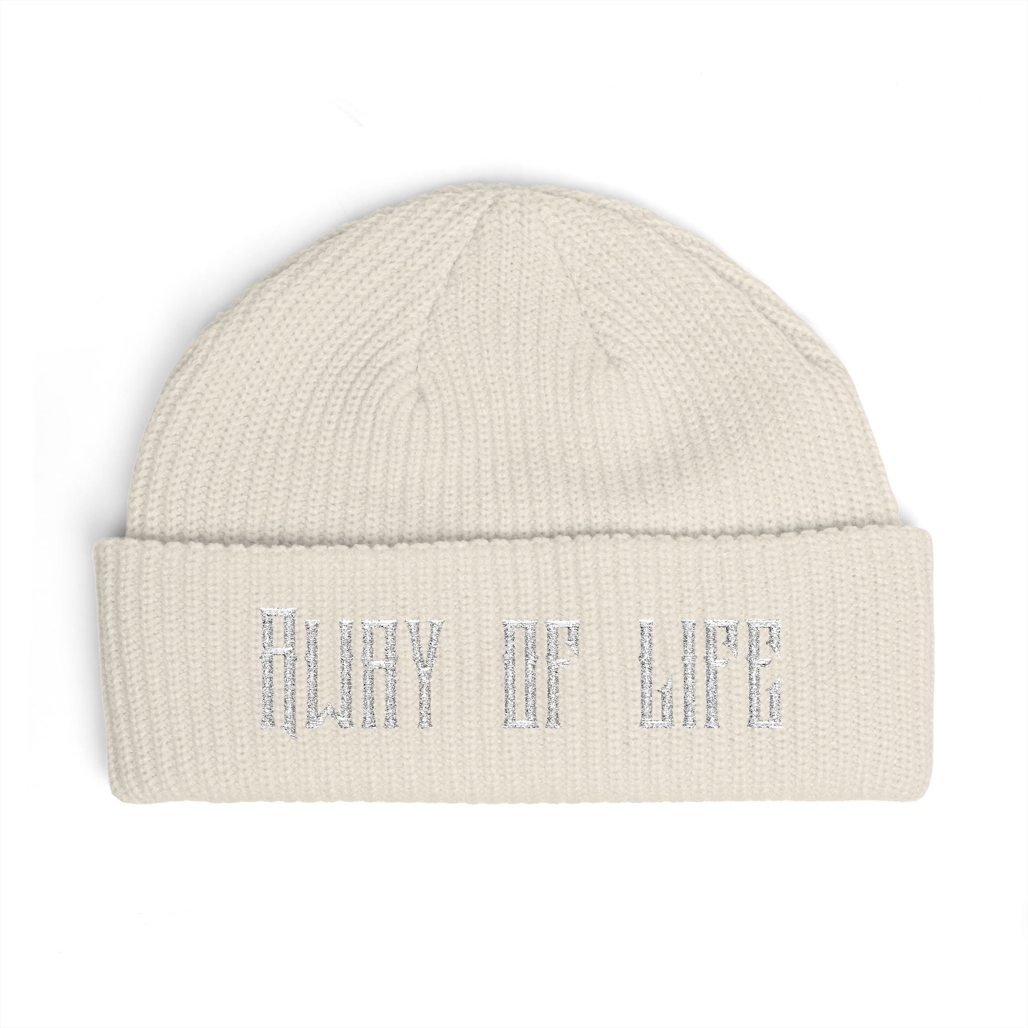 Cuff Beanie — 'Away of Life' Embroidered Streetwear Beanie