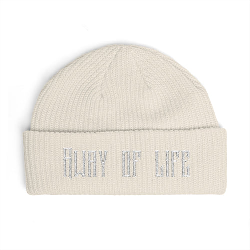 Cuff Beanie — 'Away of Life' Embroidered Streetwear Beanie