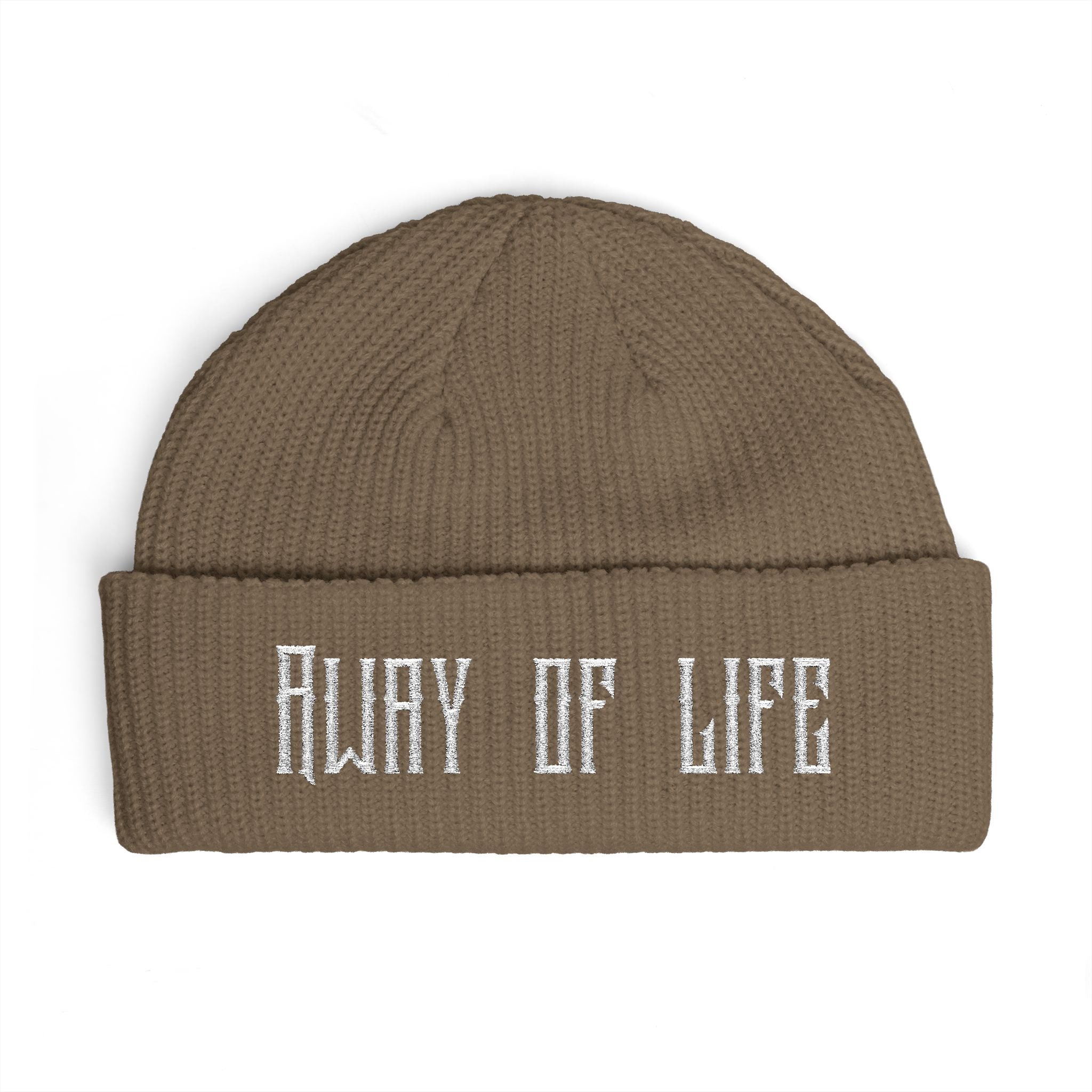Cuff Beanie — 'Away of Life' Embroidered Streetwear Beanie