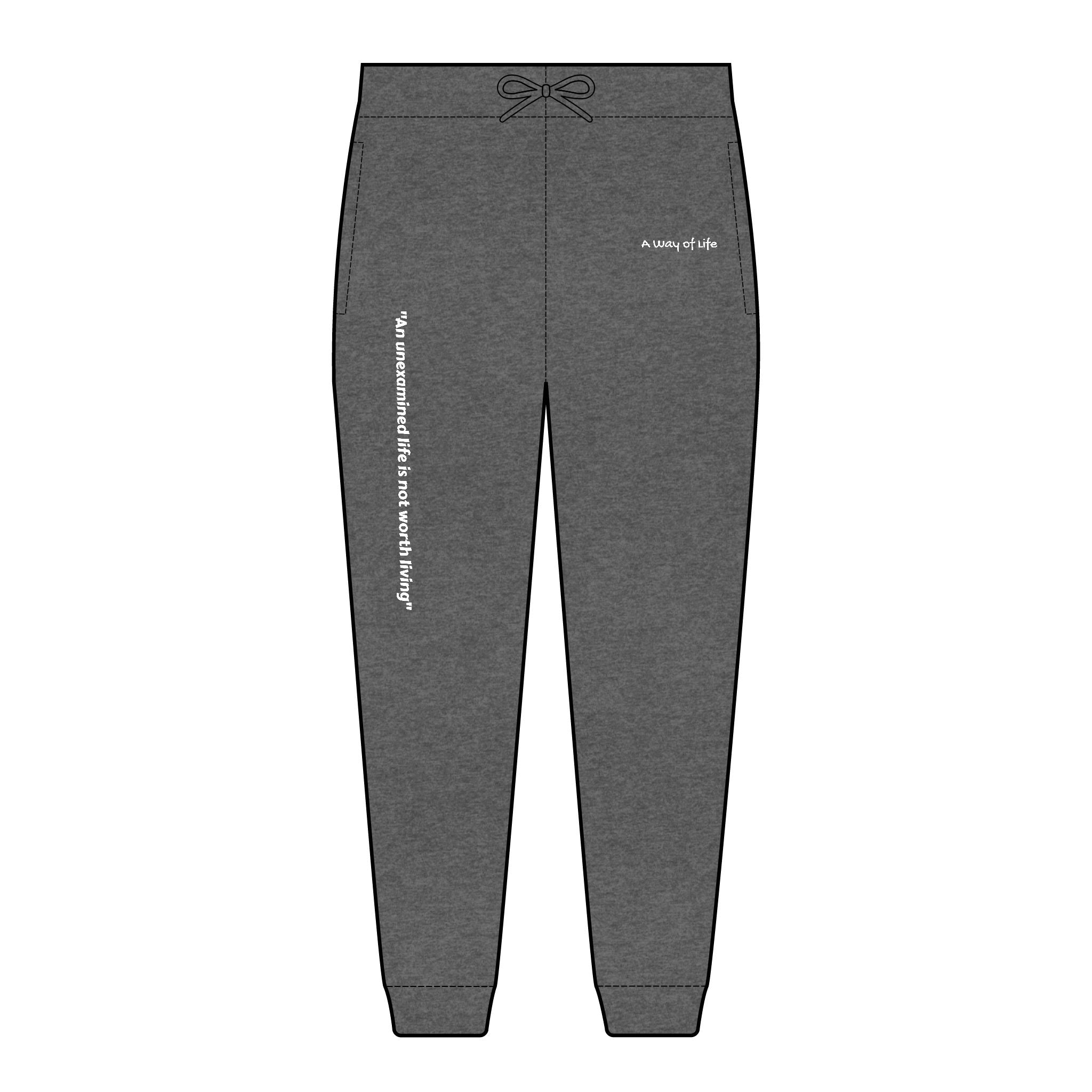 “An unexamined life is not worth living” jogger sweatpants