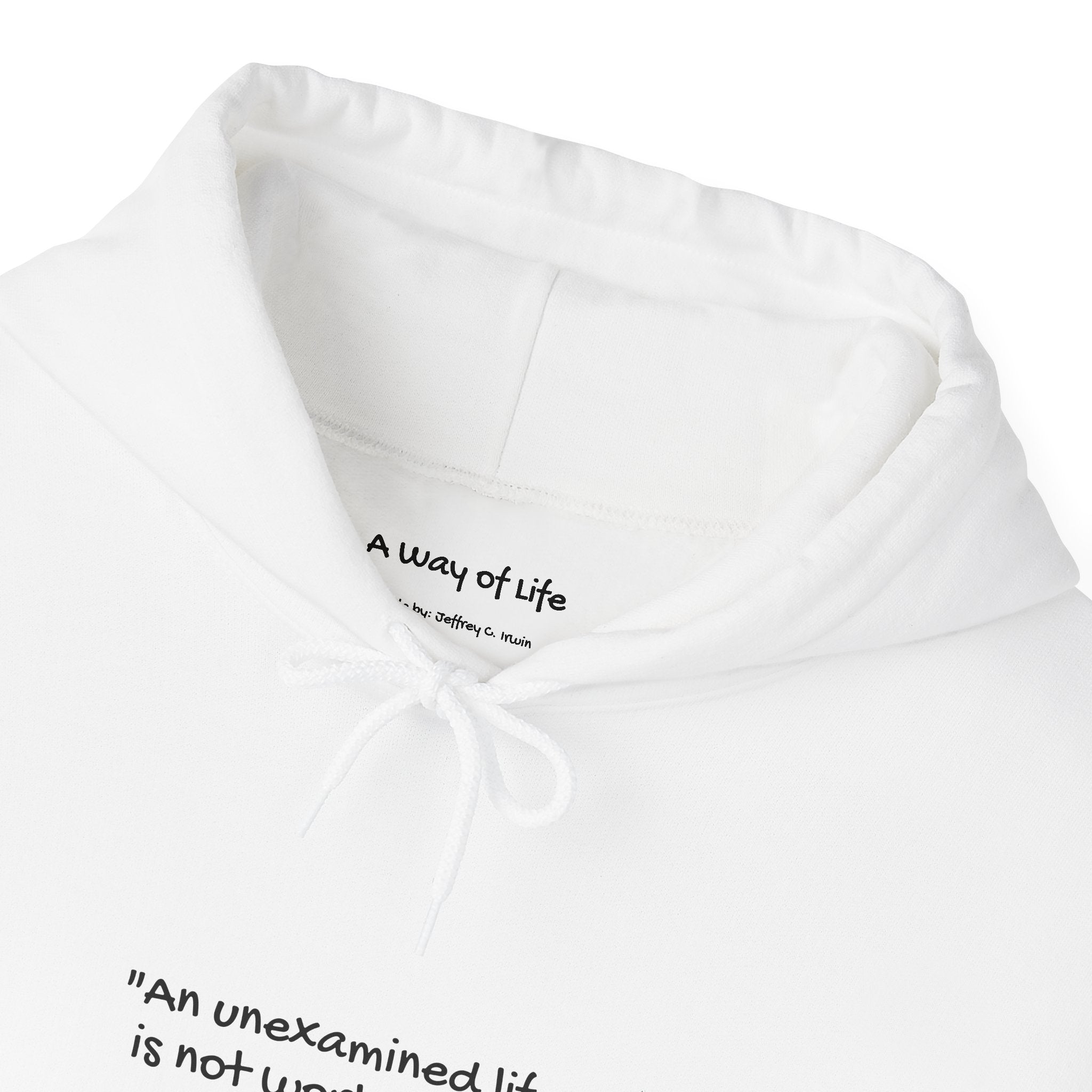 “An unexamined life is not worth living” pullover hoodie