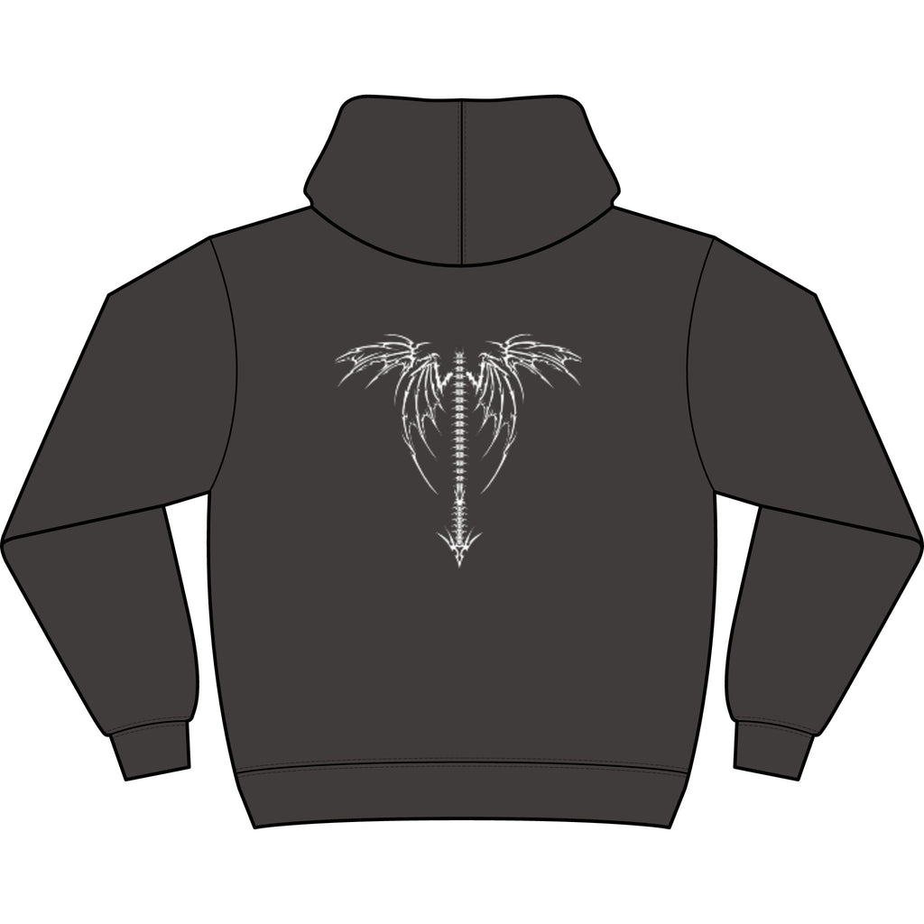 Men's Hoodie — "An Unexamined Life Is Not Worth Living" Front Quote with Angel Spine Back Graphic