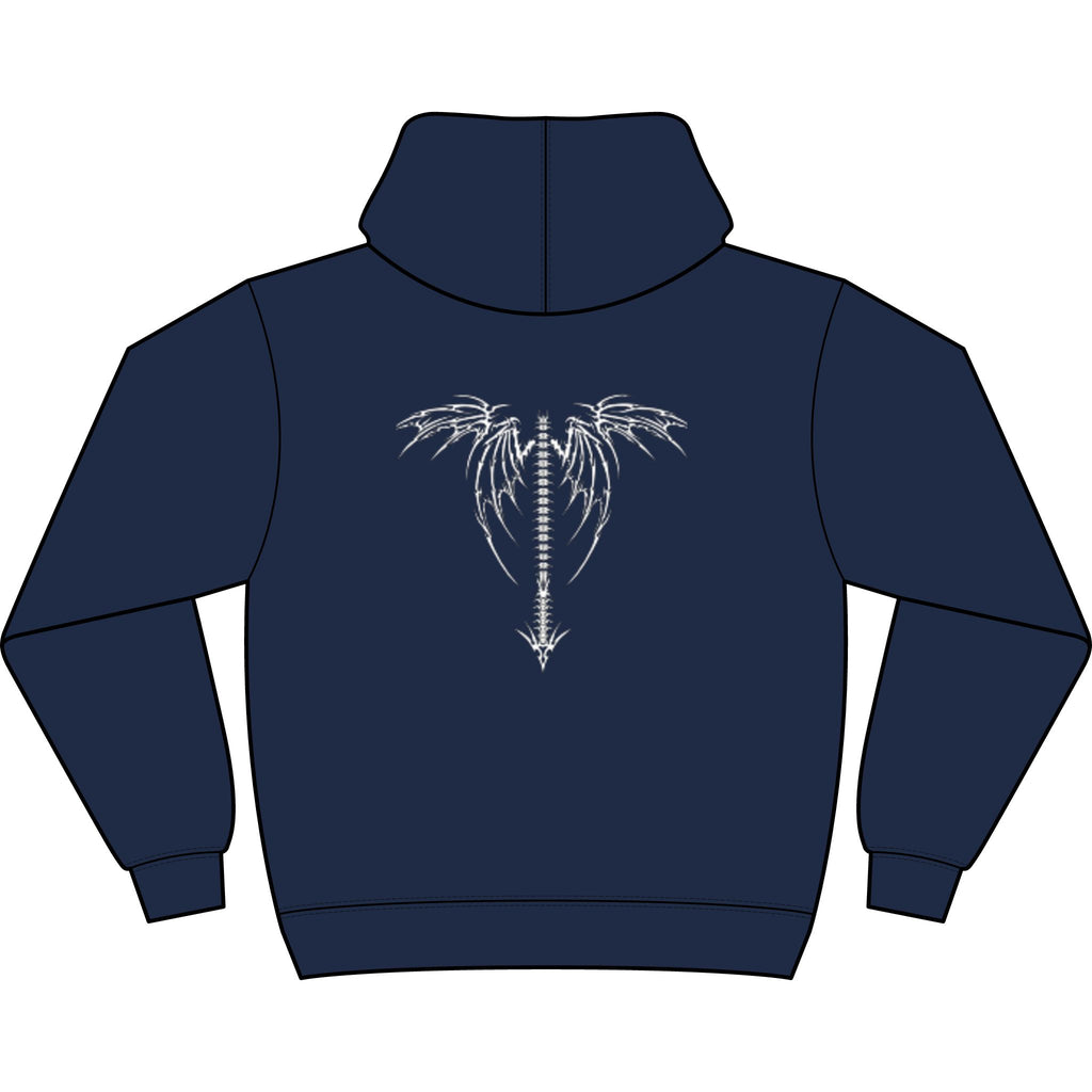 Men's Hoodie — "An Unexamined Life Is Not Worth Living" Front Quote with Angel Spine Back Graphic