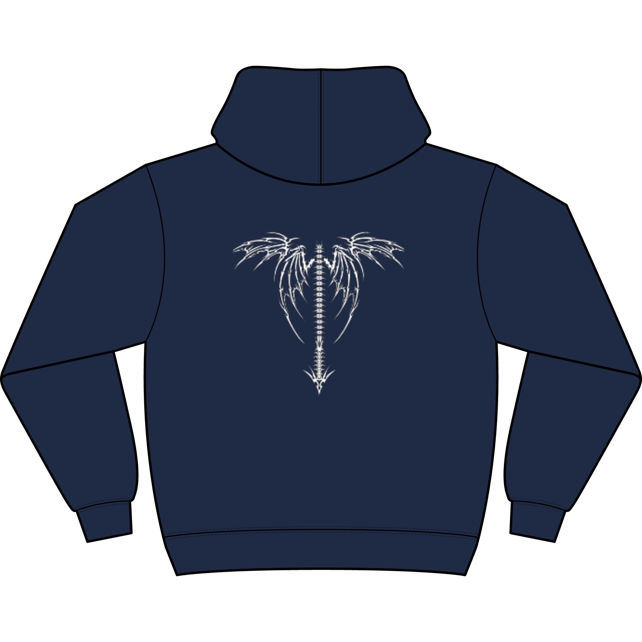 Men's Hoodie — "An Unexamined Life Is Not Worth Living" Front Quote with Angel Spine Back Graphic