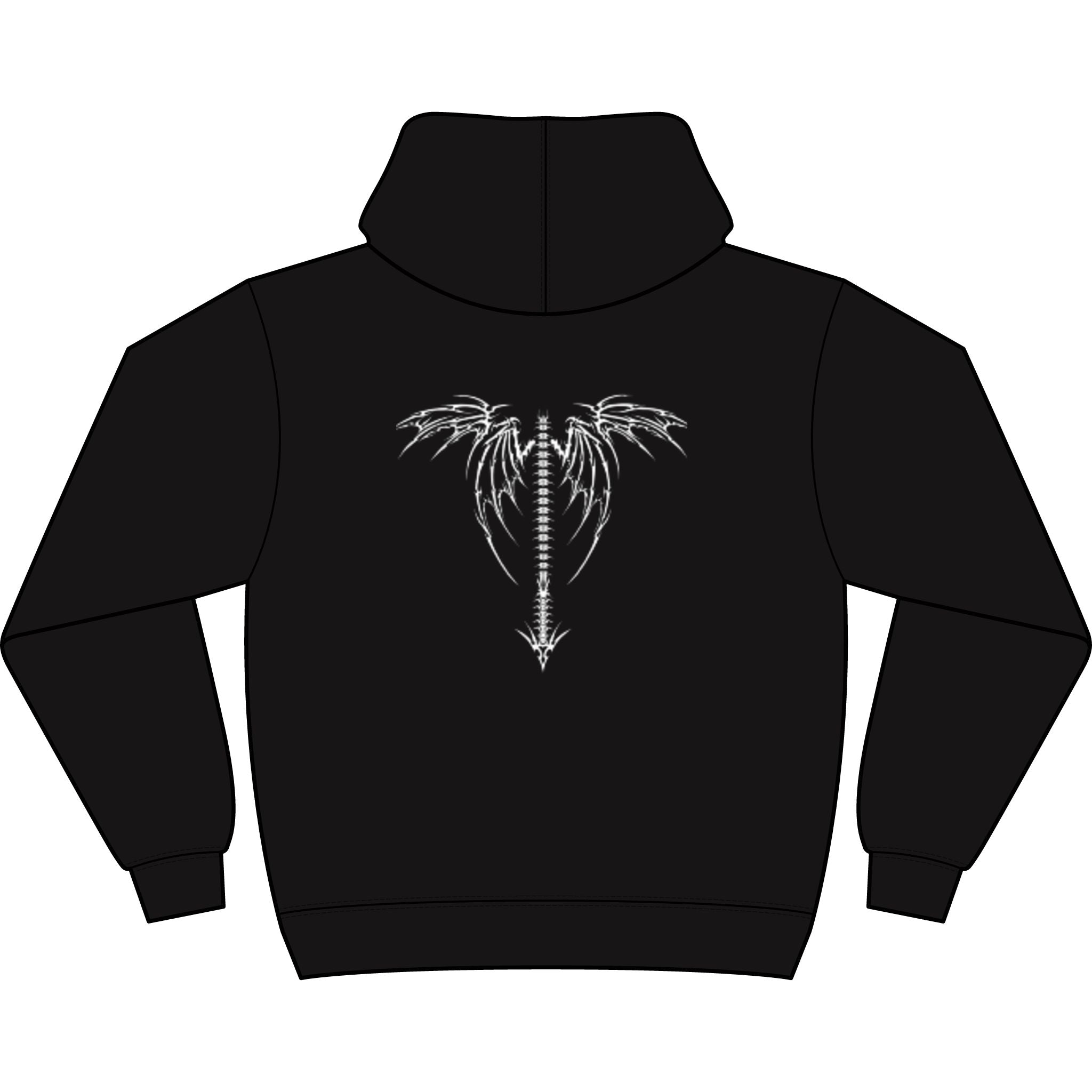 Men's Hoodie — "An Unexamined Life Is Not Worth Living" Front Quote with Angel Spine Back Graphic