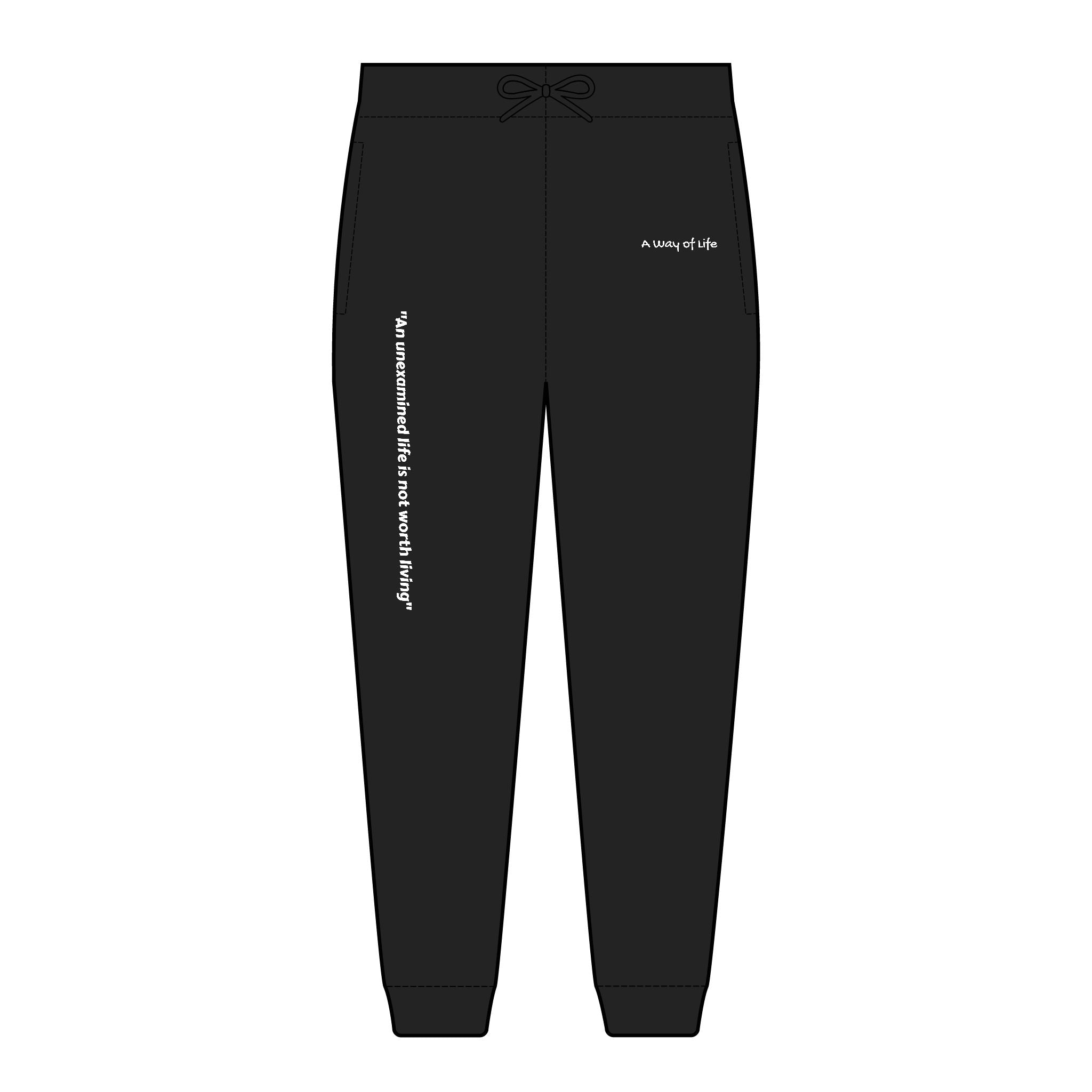 “An unexamined life is not worth living” jogger sweatpants