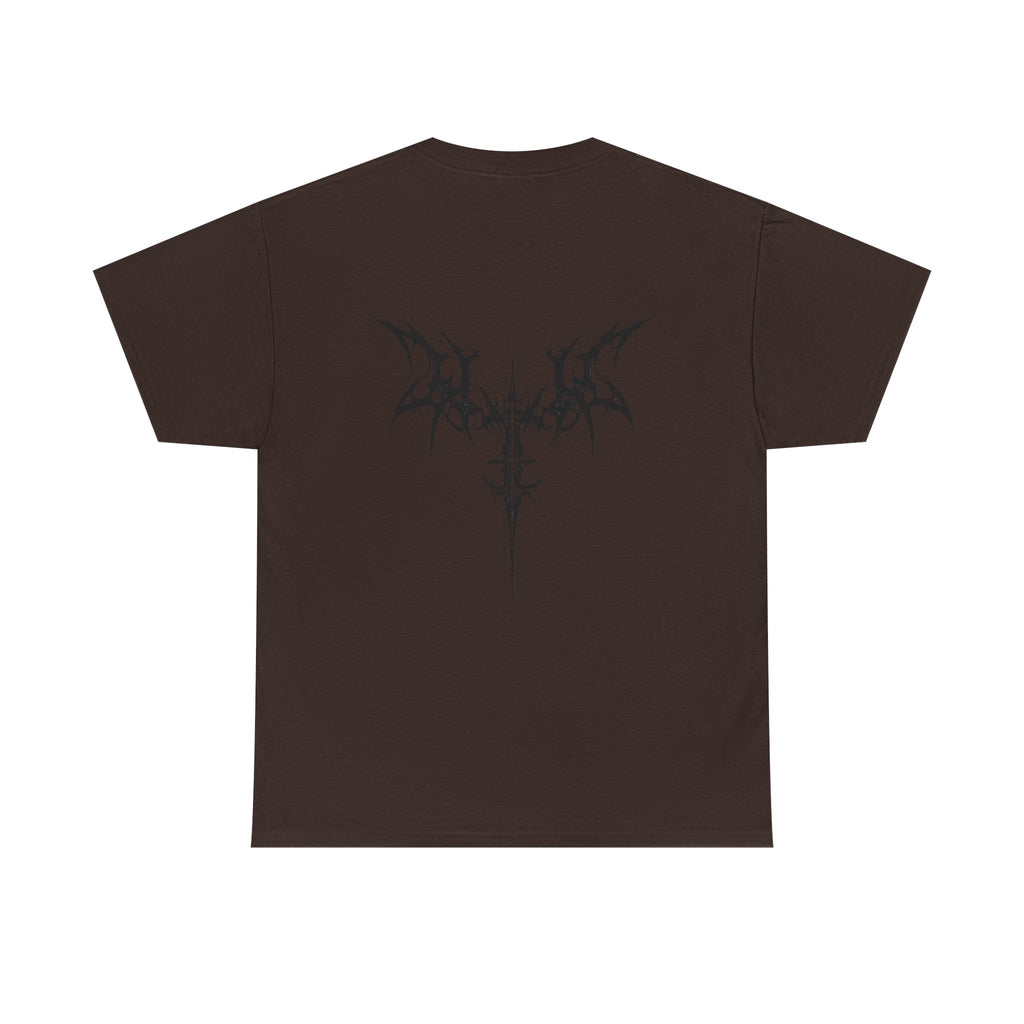 Graphic Tee — “An Unexamined Life Is Not Worth Living” with Gothic Tribal Back Design