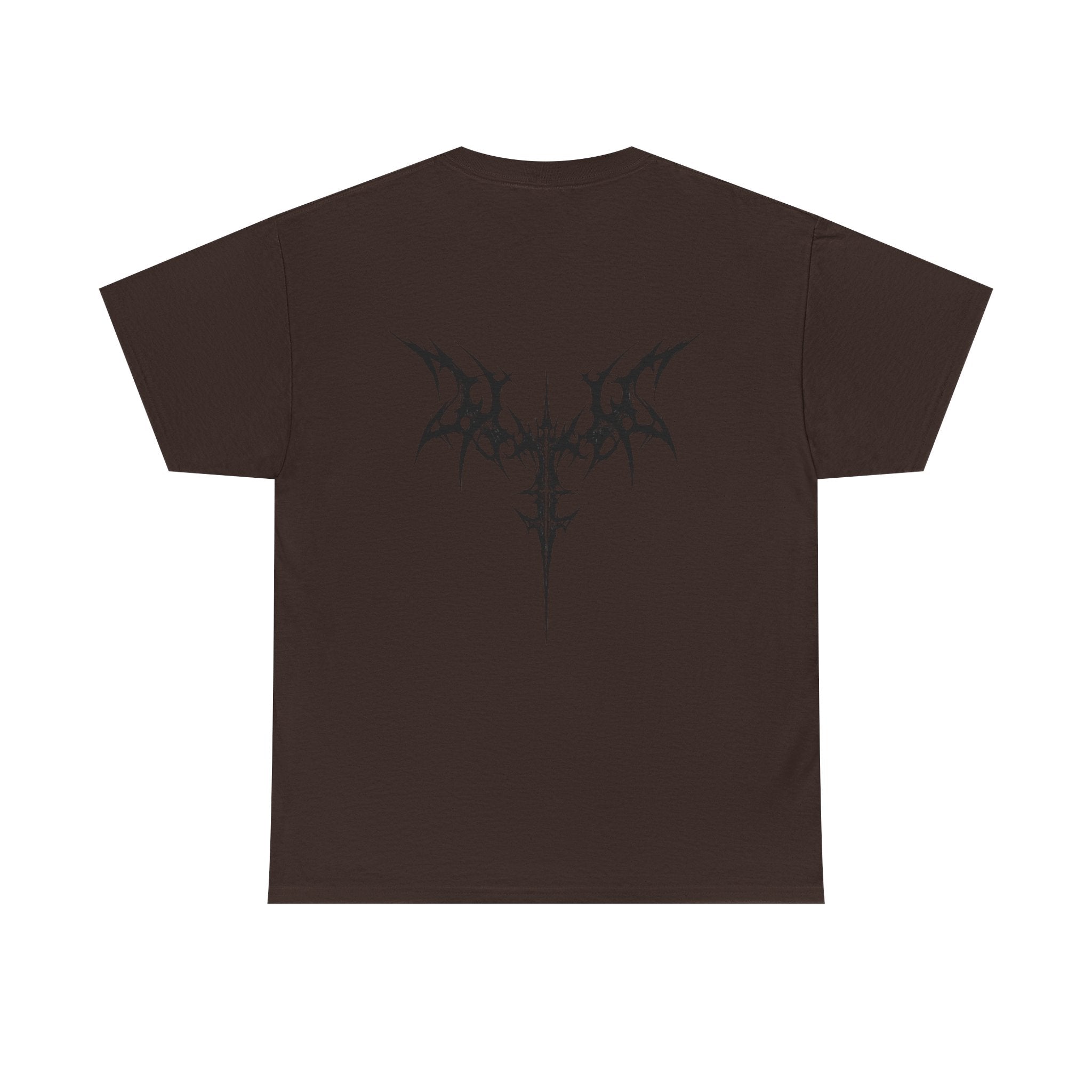 Graphic Tee — “An Unexamined Life Is Not Worth Living” with Gothic Tribal Back Design
