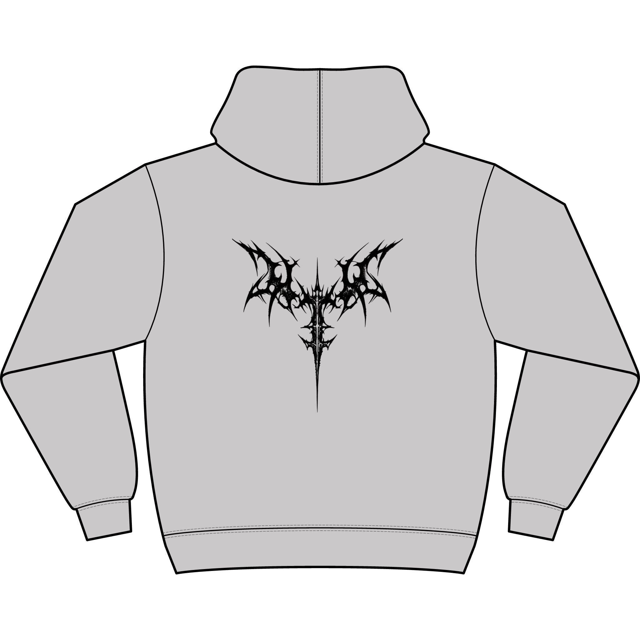 Men's Hoodie — "An Unexamined Life Is Not Worth Living" Front Quote with Angel Spine Back Graphic