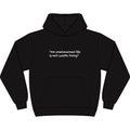Men's Hoodie — "An Unexamined Life Is Not Worth Living" Front Quote with Angel Spine Back Graphic